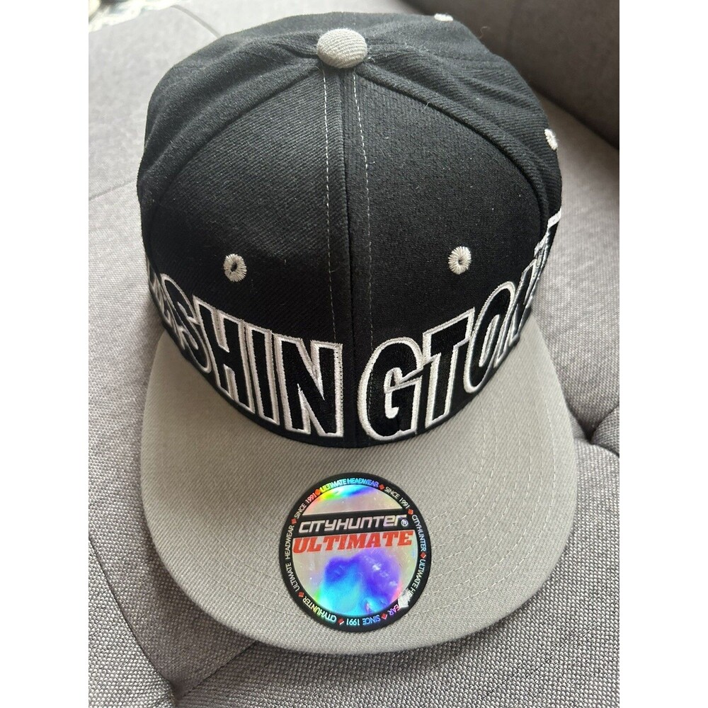New Washington DC Hat Old Glory Original Snapback Baseball Cap Black Gray White